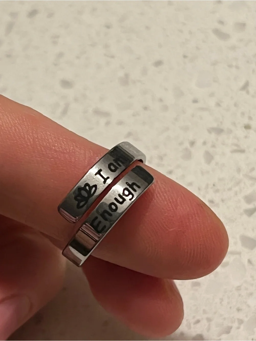 I Am Enough Ring Adjustable Hypoallergenic & Tarnish-Free Stainless steel ring